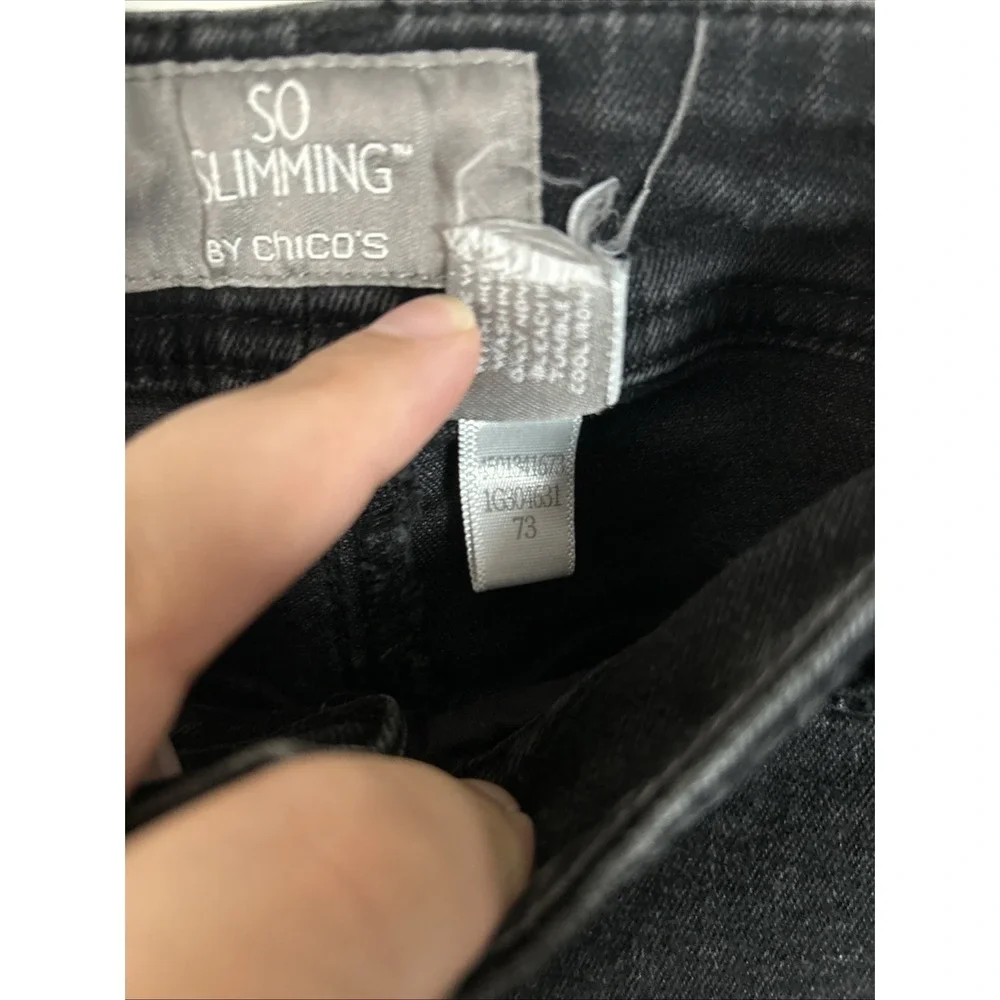 Chicos Womens So‎ Slimming Slim Leg Ankle Jeans Black Size 1.5 (10)